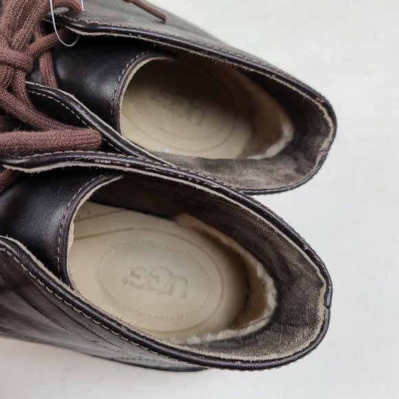 UGG Australia Leighton Chukka Black Leather Casual Mens Boots Sz 8.5 3275 - Picture 10 of 10